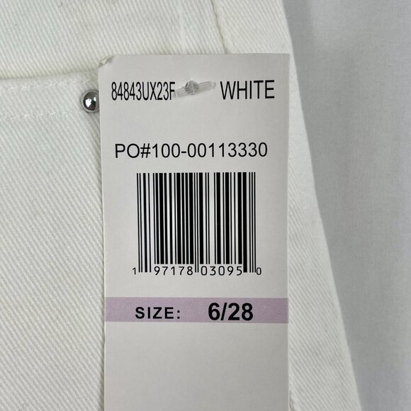 NWT MASON & BELLE White Denim Studded Cut Off Hi-Rise Shorts Size 6 / 28 Casual - Picture 5 of 12